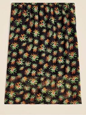 J.Crew Floral Sheer Midi Skirt Black Tropical Print Size M NWT